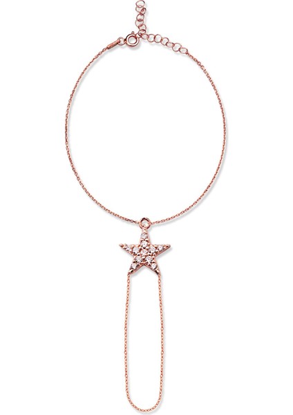 925 Ayar Rose Kaplamalı Beyaz Taşlı Yıldız Gümüş Baş Parmak Şahmeranı fiyatları