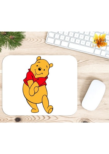 Winnie The Pooh Temalı Renkli Baskılı Özel Tasarım Dikdörtgen Kaydırmaz Mousepad