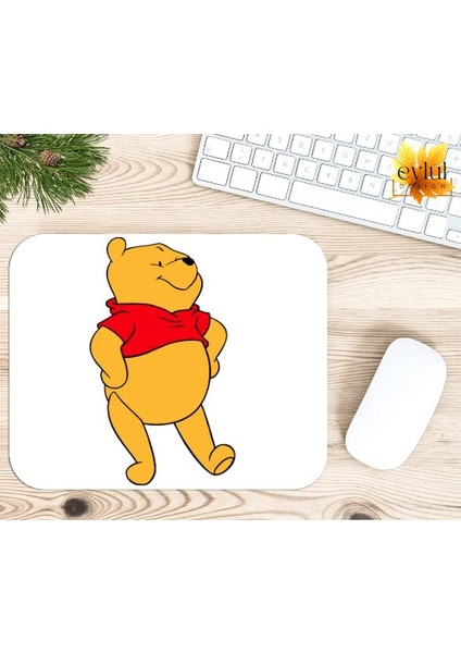 Winnie The Pooh Temalı Renkli Baskılı Özel Tasarım Dikdörtgen Kaydırmaz Mousepad