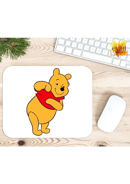 Winnie The Pooh Temalı Renkli Baskılı Özel Tasarım Dikdörtgen Kaydırmaz Mousepad