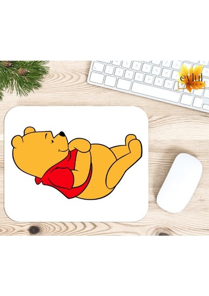 Winnie The Pooh Temalı Renkli Baskılı Özel Tasarım Dikdörtgen Kaydırmaz Mousepad