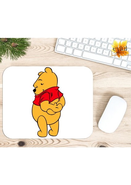 Winnie The Pooh Temalı Renkli Baskılı Özel Tasarım Dikdörtgen Kaydırmaz Mousepad
