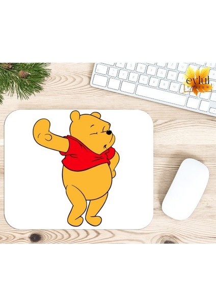 Winnie The Pooh Temalı Renkli Baskılı Özel Tasarım Dikdörtgen Kaydırmaz Mousepad