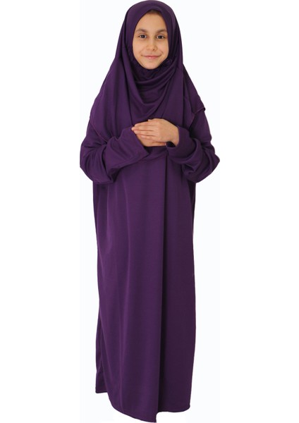 Mor Çocuk Fermuarsız Namaz Elbisesi 2