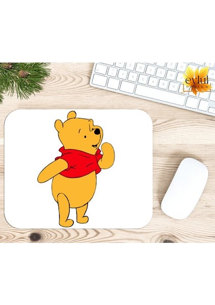 Winnie The Pooh Temalı Renkli Baskılı Özel Tasarım Dikdörtgen Kaydırmaz Mousepad