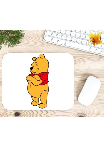 Winnie The Pooh Temalı Renkli Baskılı Özel Tasarım Dikdörtgen Kaydırmaz Mousepad