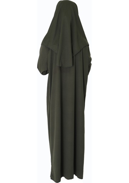 Koyu Haki Çocuk Fermuarsız Namaz Elbisesi 1