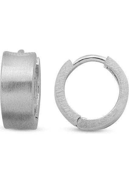 925 Ayar Rodyum Kaplamalı 1,2 cm Halka Gümüş Küpe