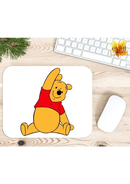 Winnie The Pooh Temalı Renkli Baskılı Özel Tasarım Dikdörtgen Kaydırmaz Mousepad