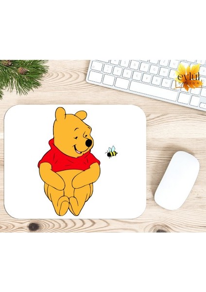 Winnie The Pooh Temalı Renkli Baskılı Özel Tasarım Dikdörtgen Kaydırmaz Mousepad
