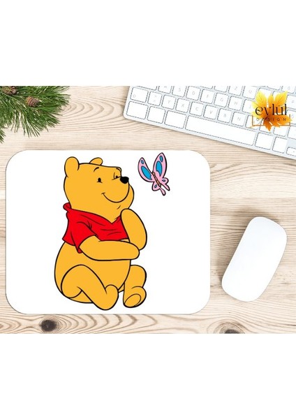 Winnie The Pooh Temalı Renkli Baskılı Özel Tasarım Dikdörtgen Kaydırmaz Mousepad