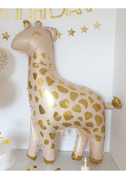 Krem 1 Yaş Rakam Balon Soft Kahve Renkler Zürafa Set Kraft Happy Birthday Banner Parti Seti fiyatları