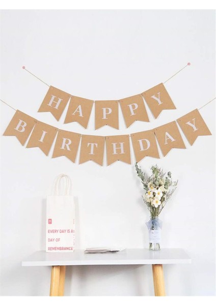 Krem 1 Yaş Rakam Balon Soft Kahve Renkler Zürafa Set Kraft Happy Birthday Banner Parti Seti modelleri