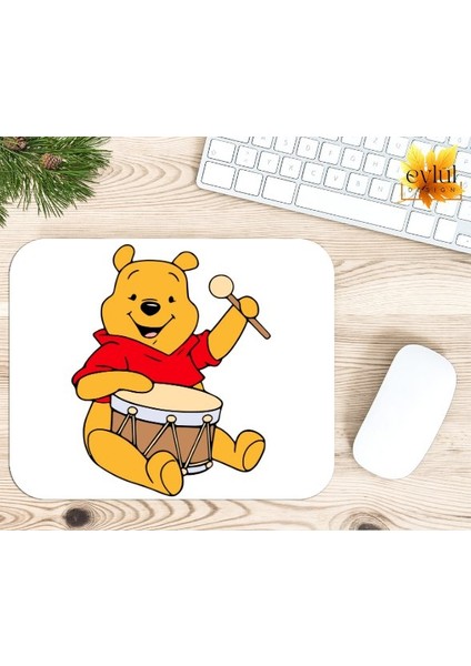 Winnie The Pooh Temalı Renkli Baskılı Özel Tasarım Dikdörtgen Kaydırmaz Mousepad