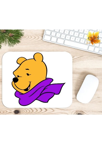 Winnie The Pooh Temalı Renkli Baskılı Özel Tasarım Dikdörtgen Kaydırmaz Mousepad