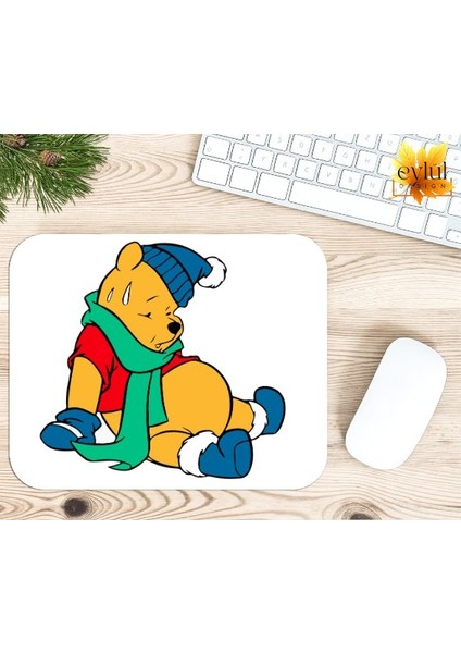 Winnie The Pooh Temalı Renkli Baskılı Özel Tasarım Dikdörtgen Kaydırmaz Mousepad