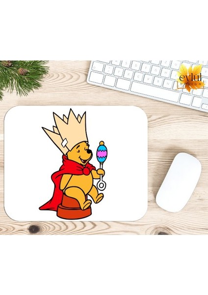 Winnie The Pooh Temalı Renkli Baskılı Özel Tasarım Dikdörtgen Kaydırmaz Mousepad