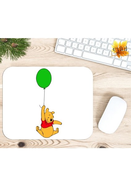 Winnie The Pooh Temalı Renkli Baskılı Özel Tasarım Dikdörtgen Kaydırmaz Mousepad