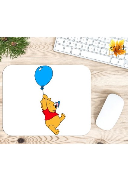Winnie The Pooh Temalı Renkli Baskılı Özel Tasarım Dikdörtgen Kaydırmaz Mousepad