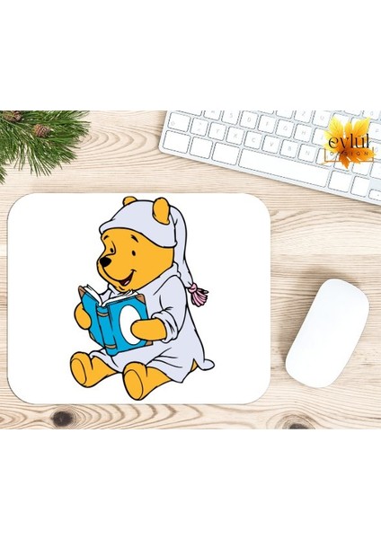 Winnie The Pooh Temalı Renkli Baskılı Özel Tasarım Dikdörtgen Kaydırmaz Mousepad