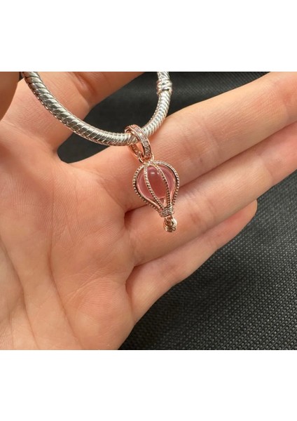 Parıltılı Pembe Sıcak Hava Balonu Sallantılı Charm fiyatları