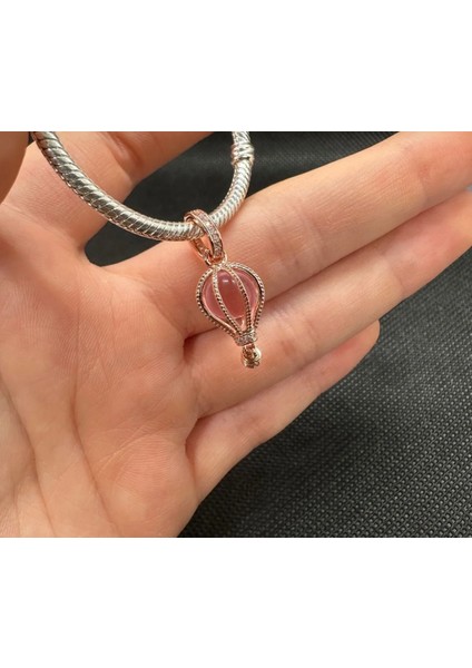 Parıltılı Pembe Sıcak Hava Balonu Sallantılı Charm modelleri