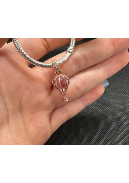 Parıltılı Pembe Sıcak Hava Balonu Sallantılı Charm fırsatları
