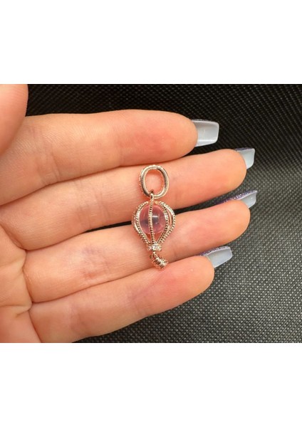 Parıltılı Pembe Sıcak Hava Balonu Sallantılı Charm indirimleri