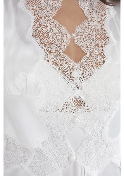 Zenwave Pierre Cardin 6335 6'lı Saten Gecelik Sabahlık Takım