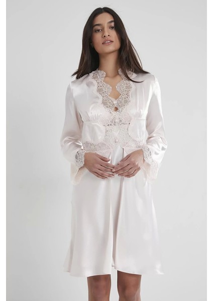 Zenwave Pierre Cardin 6335 6'lı Saten Gecelik Sabahlık Takım