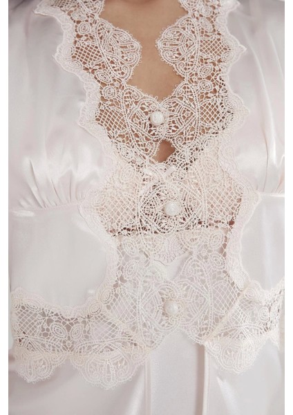 Zenwave Pierre Cardin 6335 6'lı Saten Gecelik Sabahlık Takım modelleri