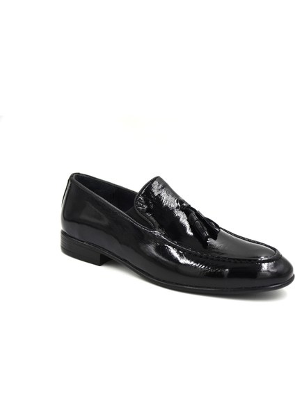 (Stilloni) Içi Dışı Deri Poli Hafif Taban Klasik Erkek Ayakkabı Rugan Siyah