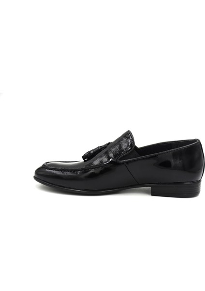 (Stilloni) Içi Dışı Deri Poli Hafif Taban Klasik Erkek Ayakkabı Rugan Siyah modelleri