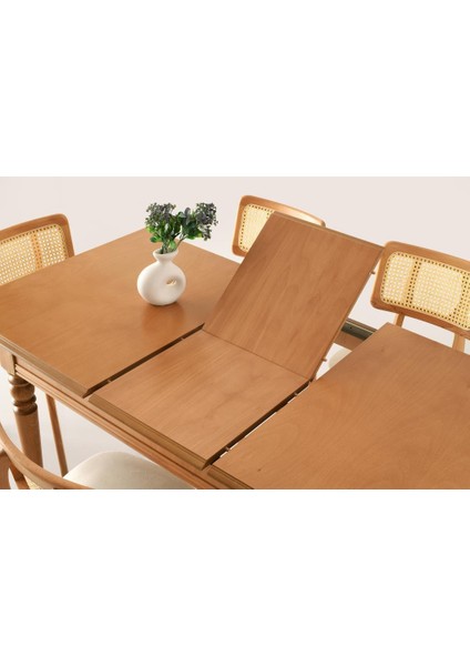 Soho Zion Ağaç Açılır Yemek Masa 6 Sandalye Takımı 80X120 fiyatları