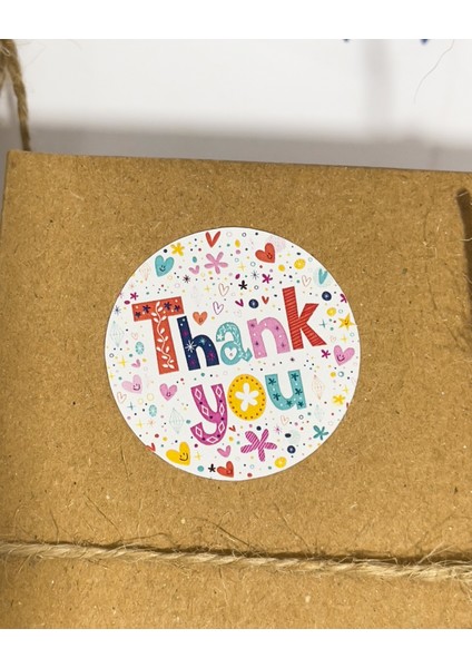 Thank You Yuvarlak Yapışkanlı Etiket Set 4x4 cm 106 Adet