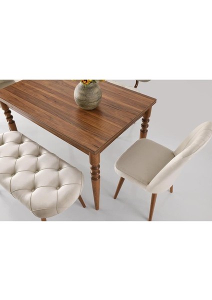 Didim Banklı Açılır Mutfak Masa Sude Sandalye Takımı 80X120