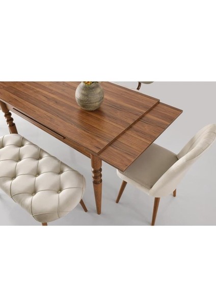 Didim Banklı Açılır Mutfak Masa Sude Sandalye Takımı 80X120