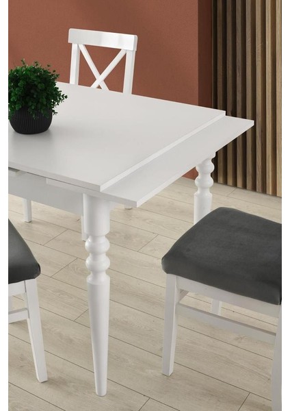 Didim Bahar Açılır Mutfak Masa Sandalye Takımı 80X120