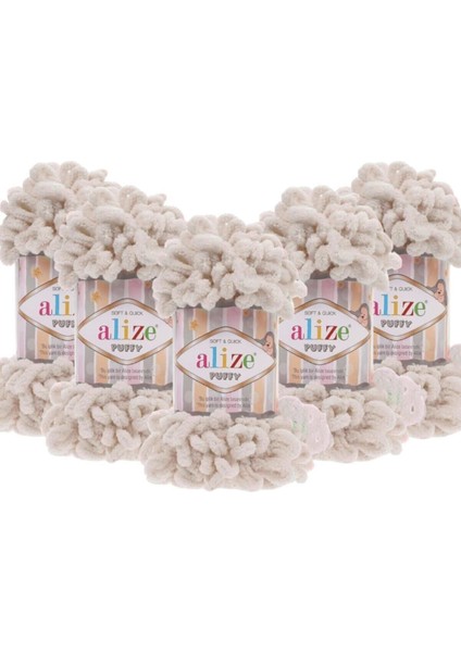 Puffy El Örgü Ipliği 5'li Paket Kemik 599