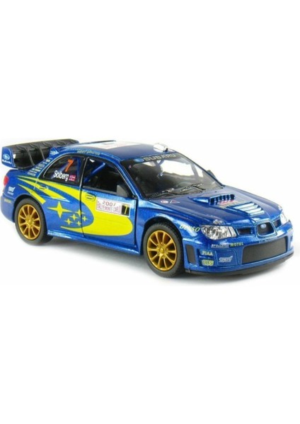 1:36 Ölçek 2007 Subaru Wrx Rally Mavi Metal Model Araba