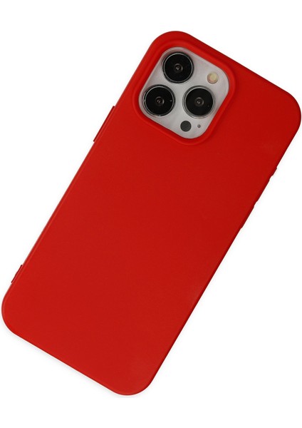 iPhone 15 Pro Max Kılıf Yumuşak Silikon Kılıf - Kırmızı