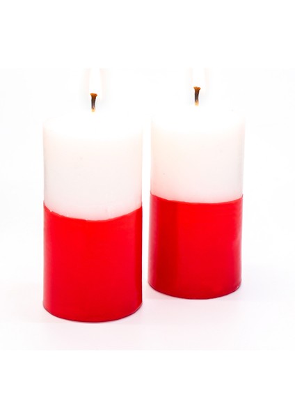 2li Degrade Kırmızı Silindir Mum (5,5 CMX11 Cm) fiyatları