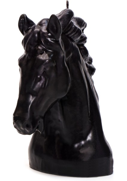 Büyük Dekoratif Siyah At Mum (24 Cm)