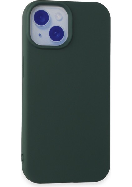 iPhone 15 Kılıf Yumuşak Silikon Kılıf - Koyu Yeşil