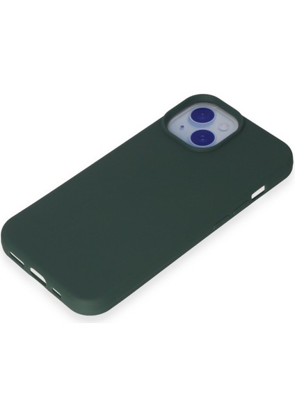 iPhone 15 Kılıf Yumuşak Silikon Kılıf - Koyu Yeşil