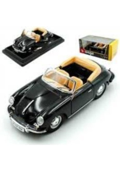 Burago Porsche 356B Cabrio 1/24 Ölçek Kapıları Açılan Metal Klasik Model Oyuncak Araba