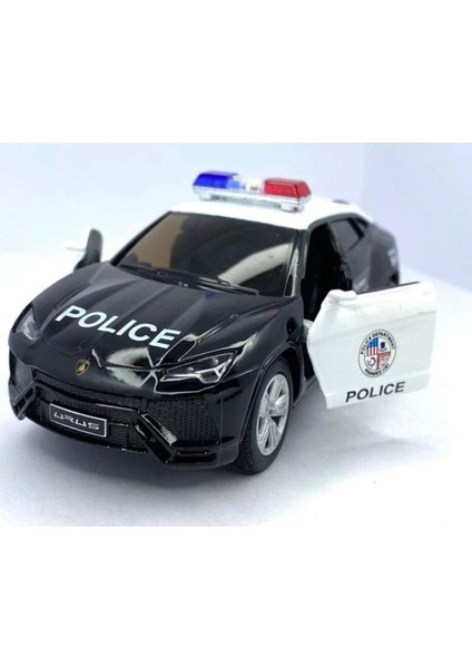 Diecast,metal Oyuncak Araba Lamborghini Urus Polis Çek Bırak 1:36 Ölçek 12 cm
