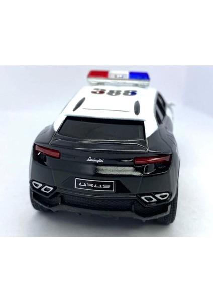 Diecast,metal Oyuncak Araba Lamborghini Urus Polis Çek Bırak 1:36 Ölçek 12 cm