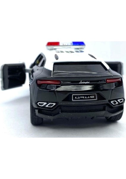 Diecast,metal Oyuncak Araba Lamborghini Urus Polis Çek Bırak 1:36 Ölçek 12 cm