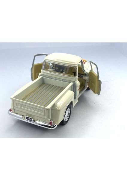 1955 Chevy Stepside Pick-Up (Alev Desenli)-Çek Bırak 5inch. Lisanslı Model Araba, Oyuncak